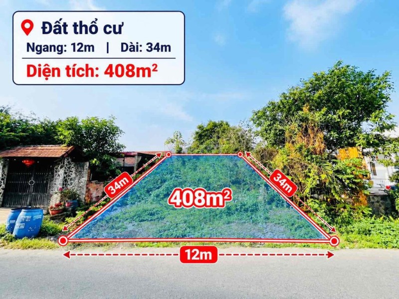 CHỦ NGỘP CẦN BÁN NHANH ĐẤT 408,5M' GẦN CHỢ VIỆT KIỀU, CỦ CHI