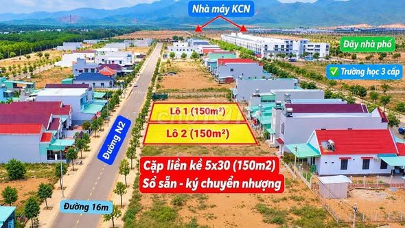Đất nền khu công nghiệp VSIP Bình Định 680tr, sổ hồng riêng