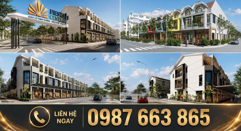 FIESTA CENTRAL BÌNH DƯƠNG – nhà phố 2 mặt tiền đối diện trường Nguyễn Khuyến cơ sở 2 098.766.3865