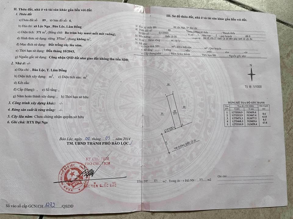 Chính chủ cần bán nhà mặt đường quốc lộ 20 Lộc Nga