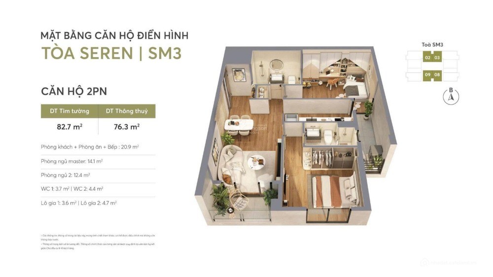 Căn hộ 2PN không gian sống chuẩn cho gia đình trẻ bản tại Greenera Southmark - Ảnh 5