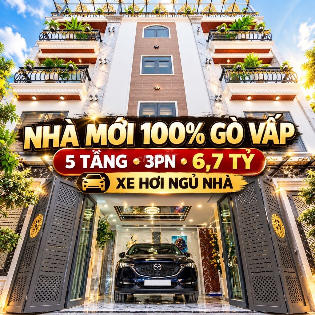 NHÀ MỚI 100% GÒ VẤP- 5 TẦNG - 3PN MASTER - 6.7 TỶ - XE HƠI NGỦ NHÀ - Ảnh 14