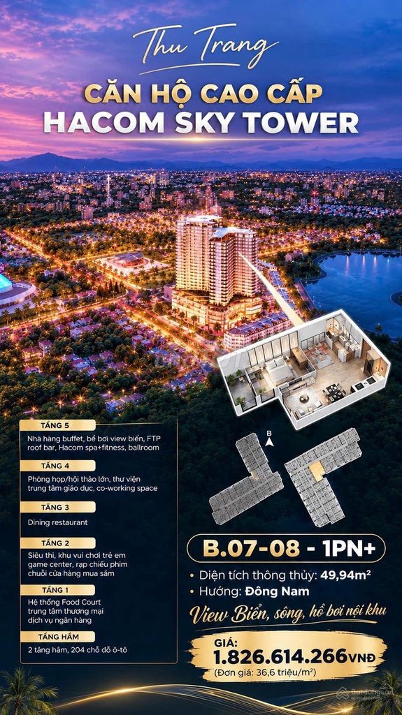 Hacom Tower- Chung Cư Cao Cấp Phan Rang Chỉ Thanh Toán 1% Mỗi Tháng - Ảnh 1