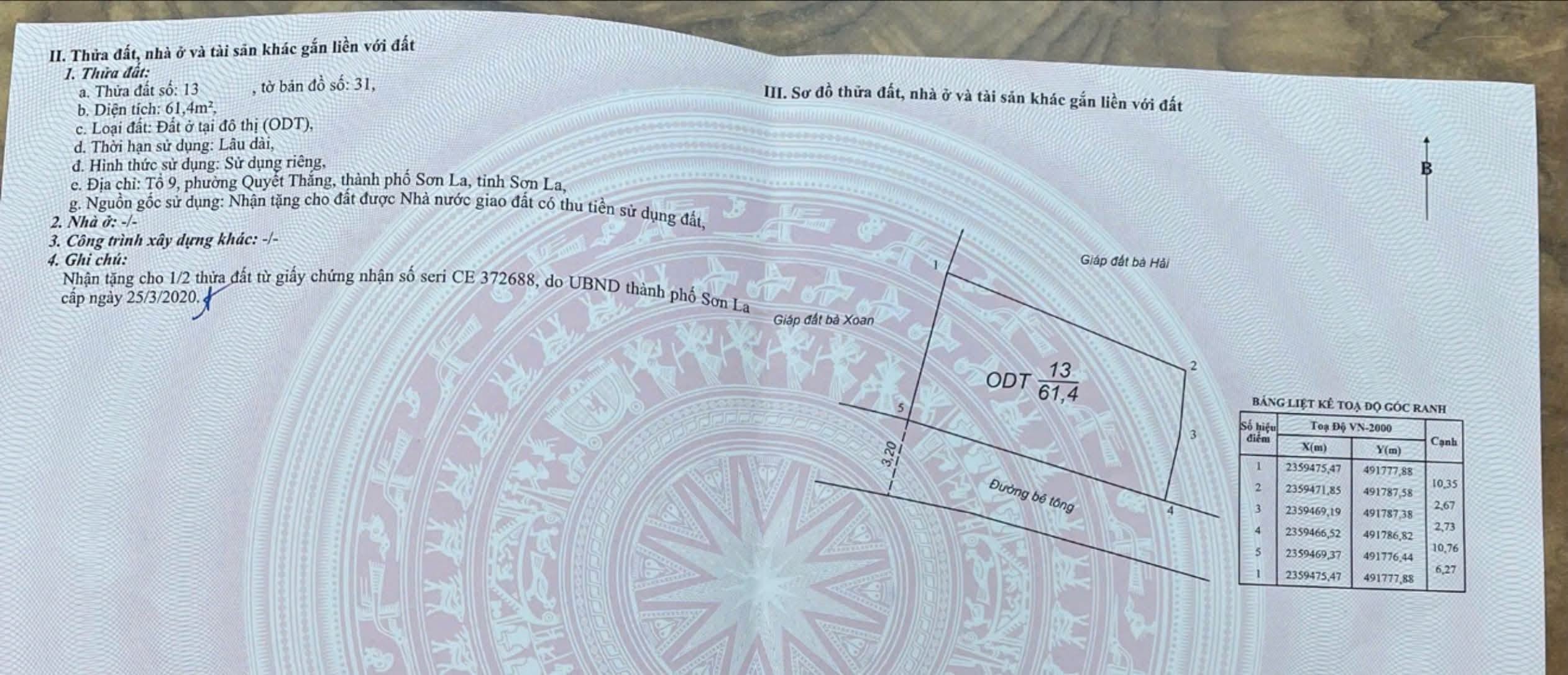 Bán 1 lô đât vuông đẹp Gần cty đô thị, trường Tiểu học Quyết Thắng