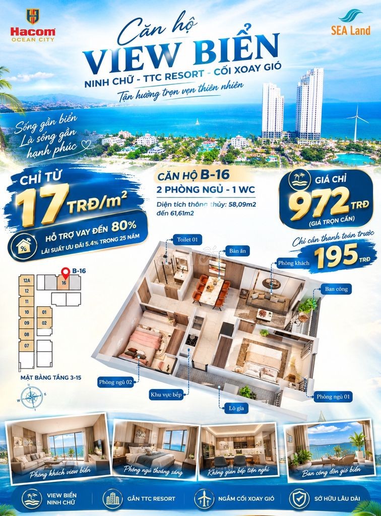 Bán căn hộ view biển Hacom Ocean City Phan Rang - Ảnh 9