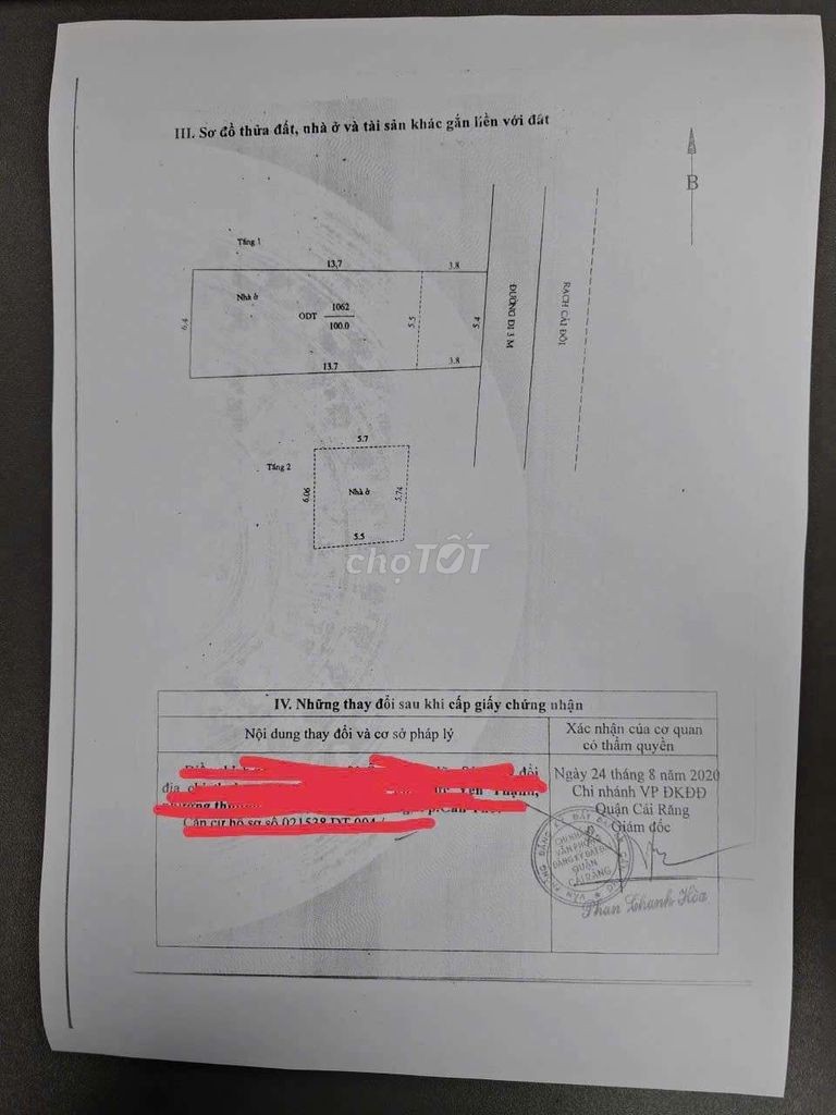 Nhà hoàn công diện tích lớn cách chợ cái răng 1,5km. Ô tô tới nhà - Ảnh 1