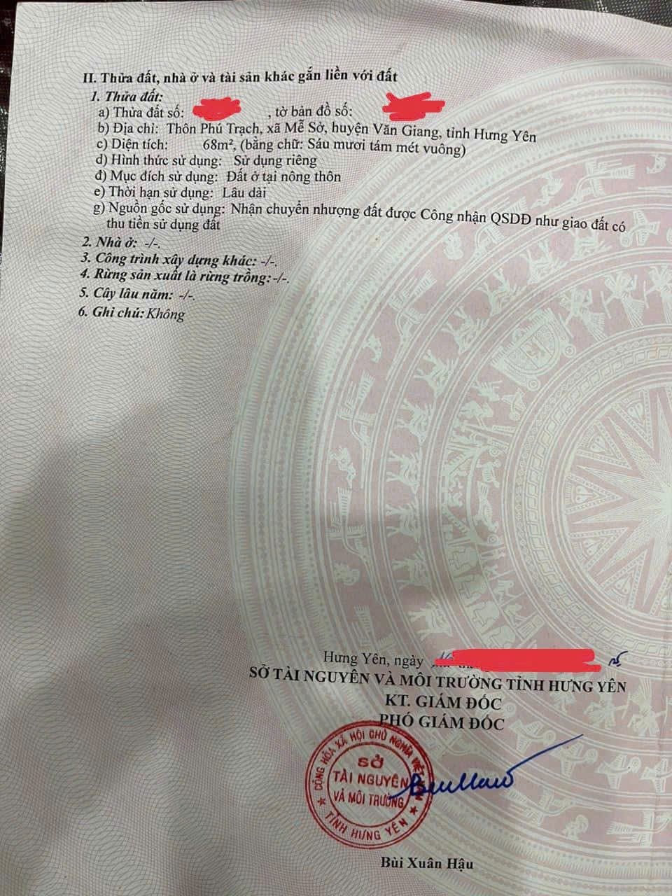 Chính chủ bán nhanh mảnh góc trục chính mễ sở văn giang hưng yên