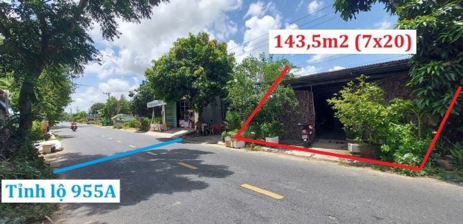 BÁN NHÀ CẤP 4 MẶT TIỀN TỈNH LỘ 955A – 143,5m² – AN PHÚ, AN GIANG - Ảnh 1