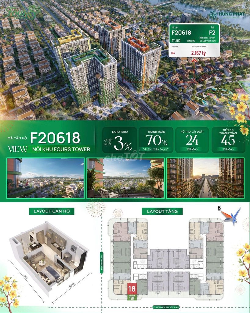CĂN HỘ SÂN VƯỜN FOURS TOWER GIÁ CHỈ 1,7 TỶ CHIẾT KHẤU LÊN TỚI 19% - Ảnh 3