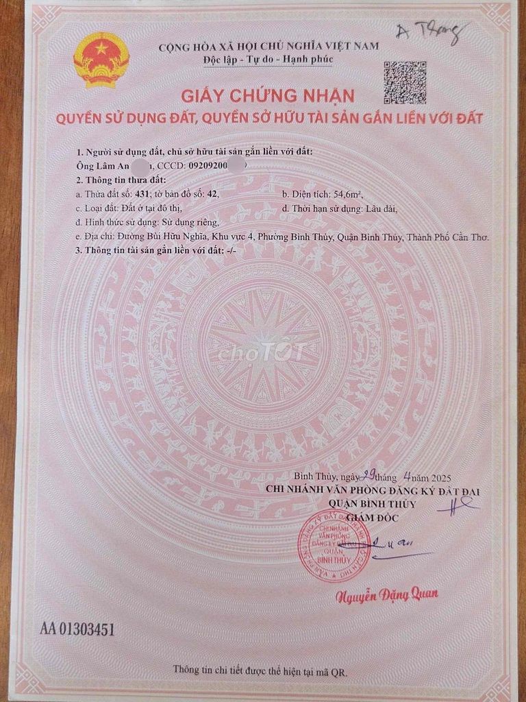 BAN NHA HEM 2 CHỢ BINH THỦY - Ảnh 1