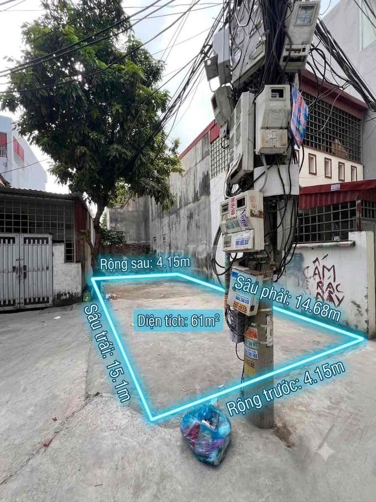 BÁN ĐẤT PHƯỜNG SỞ DẦU - HỒNG BÀNG (61M2) - ĐẤT VUÔNG VẮN 4.15M X 14.7M