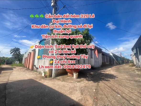 ☘️☘️☘️ Cần bán đất hẻm 320 Lê Đại Hành - Ảnh 1