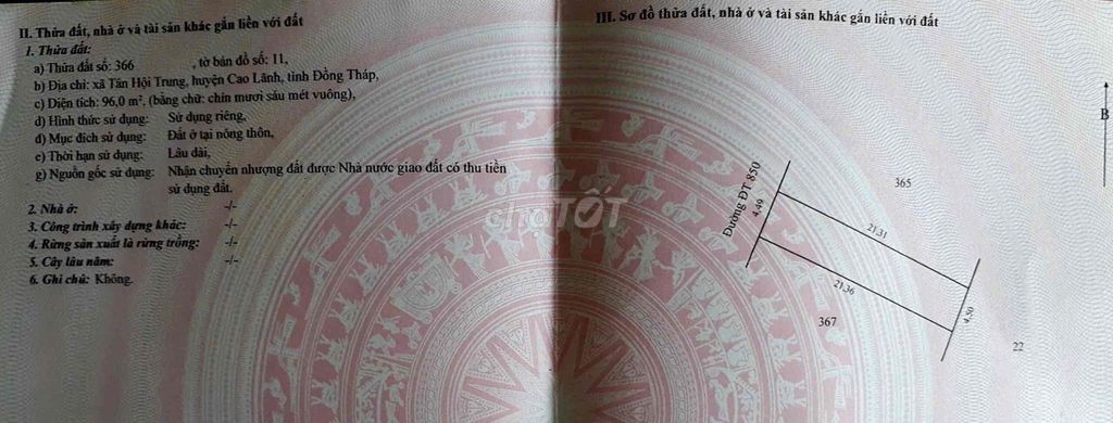 Bán nền đất thổ cư mặt tiền đường ĐT850 - Ảnh 1