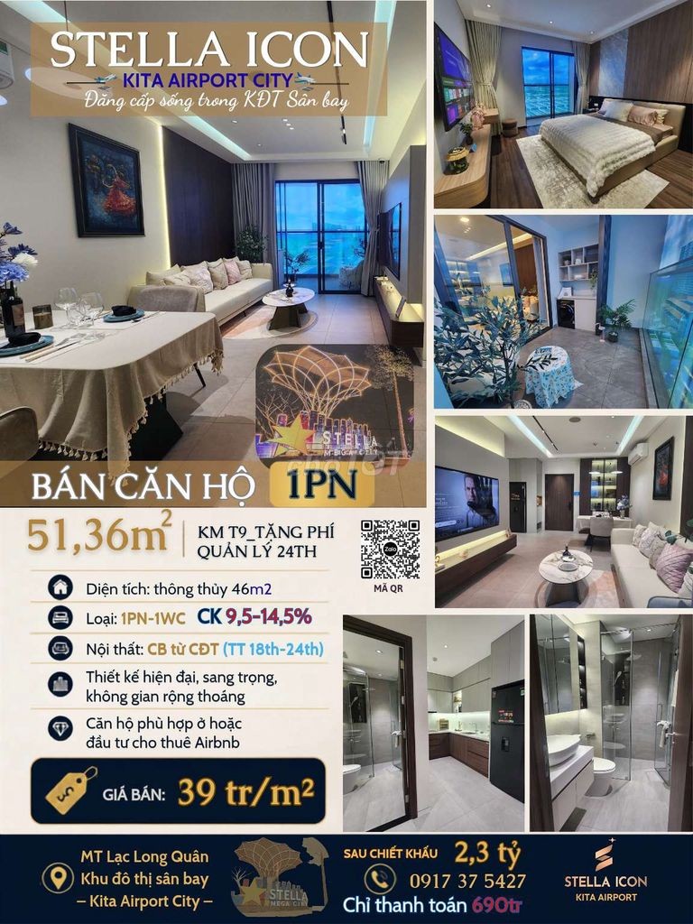 Căn hộ chung cư cao cấp tại Kita Airport chào bán 31căn STUDIO giá HOT