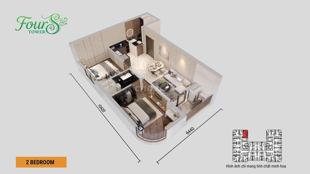 🔥 GIẢM THÊM 75 TRIỆU - CĂN GÓC 2PN VIEW BIỂN F2 FOURS TOWER - Ảnh 3