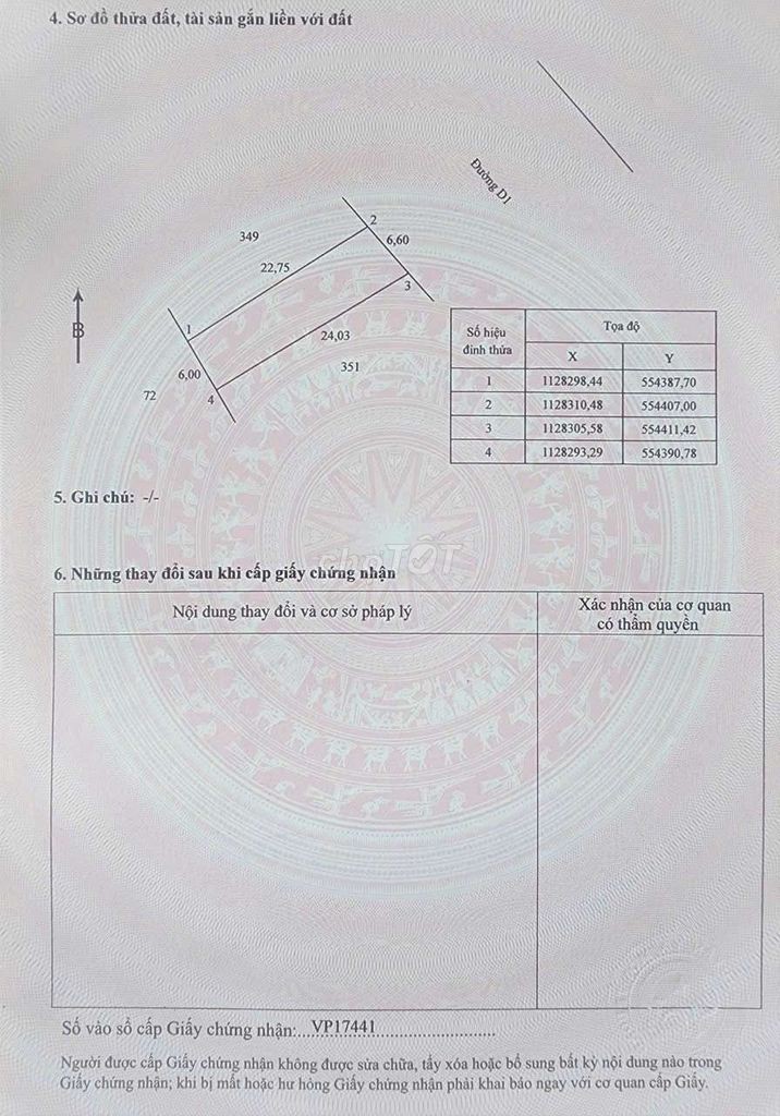 ĐẤT THỔ CƯ MẶT TIỀN ĐƯỜNG D1 LONG HỒ, XÃ LONG HỒ TỈNH VĨNH LONG