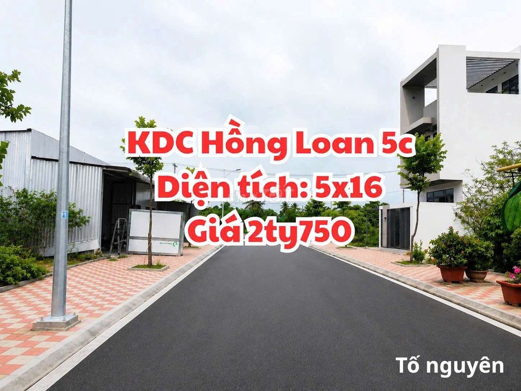 BÁN NỀN 90m2 - 2TỶ450 - KDH HỒNG LOAN 5C, CÁI RĂNG, CẦN THƠ. - Ảnh 1