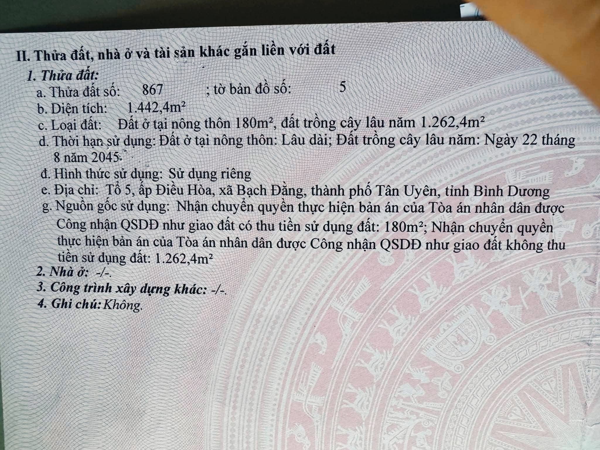 Bán Đất Tân Uyên 2 Mặt Tiền Ngang 45 Dài 30 Bạch Đằng 1.442,4m², Đường trước rộng 28m 0922222590
